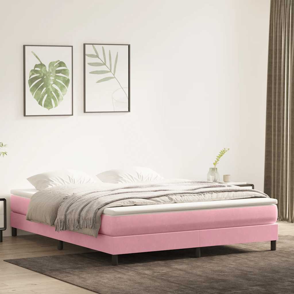 Κρεβάτι Boxspring χωρίς Στρώμα Ροζ 180x210 εκ. Βελούδινο