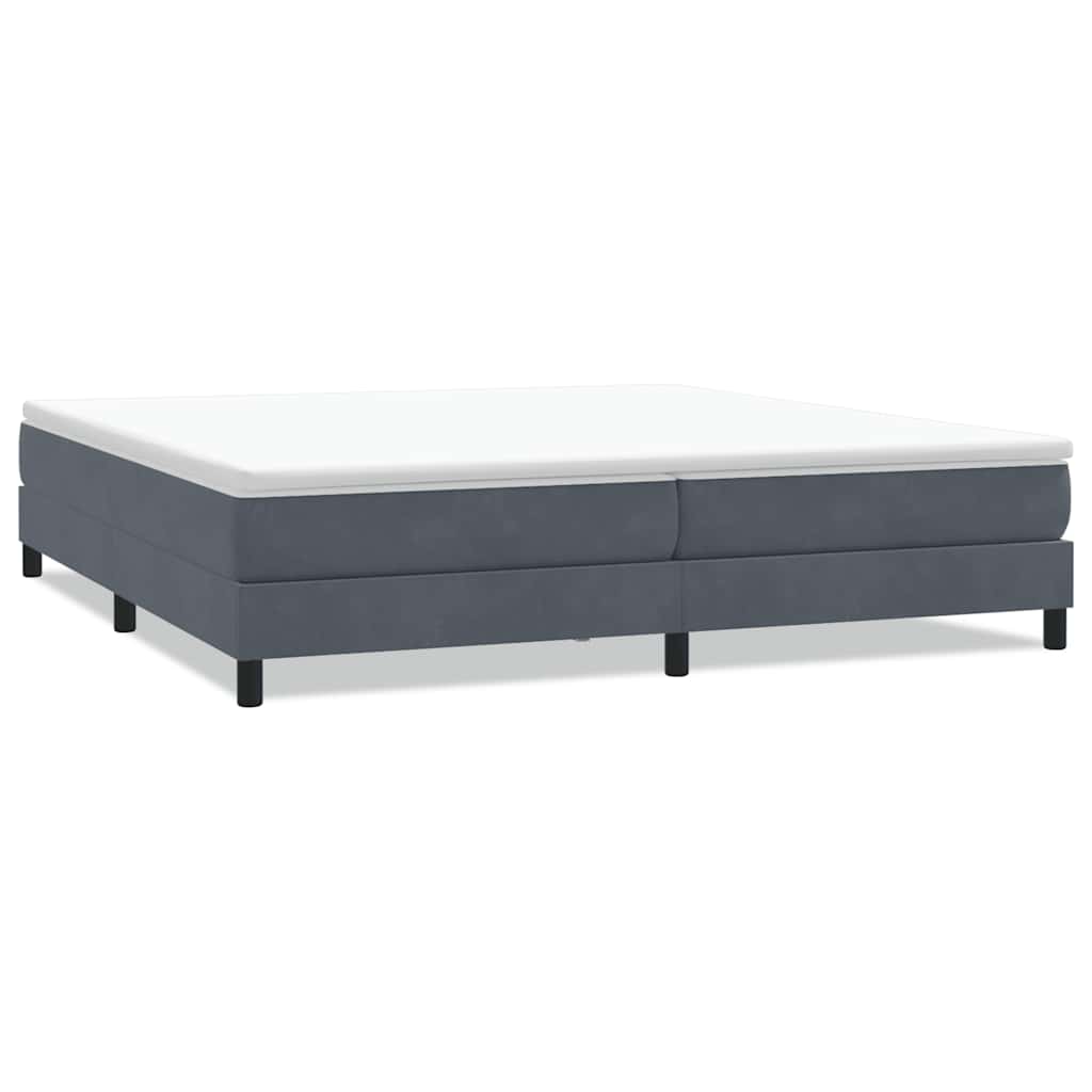 Κρεβάτι Boxspring χωρίς Στρώμα Σκούρο Γκρι 200x210 εκ Βελούδινο