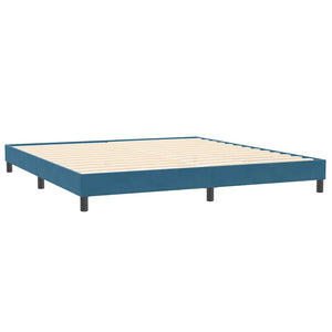 Κρεβάτι Boxspring χωρίς Στρώμα Σκούρο Μπλε 200x220 εκ Βελούδινο