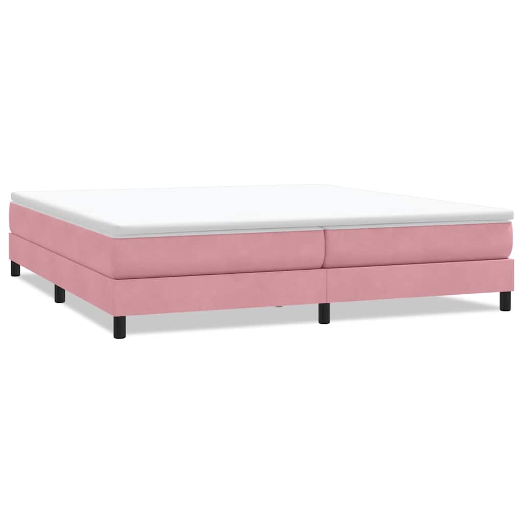 Κρεβάτι Boxspring χωρίς Στρώμα Ροζ 200x210 εκ. Βελούδινο