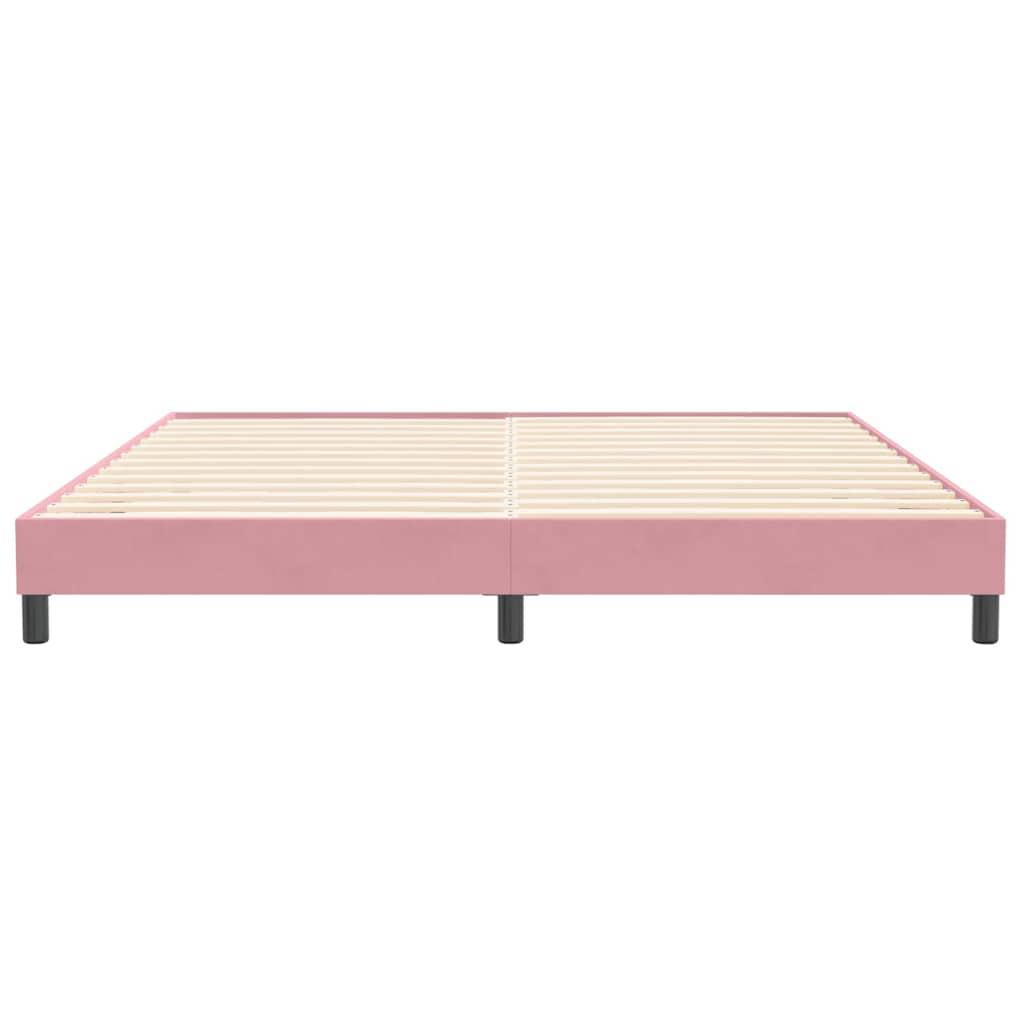 Κρεβάτι Boxspring χωρίς Στρώμα Ροζ 200x210 εκ. Βελούδινο