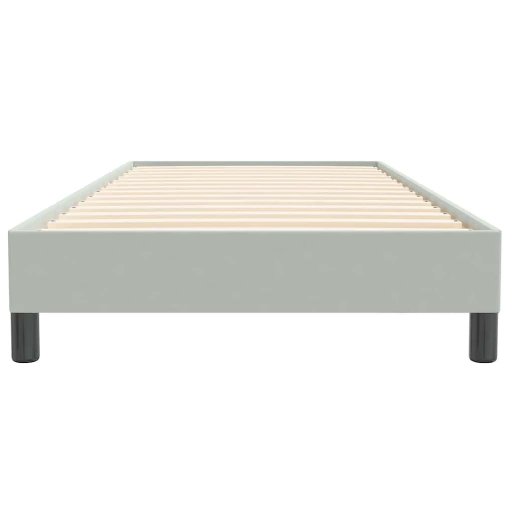 Box Spring κρεβάτι χωρίς στρώμα ανοιχτό γκρι 80x220cm Βελούδινο