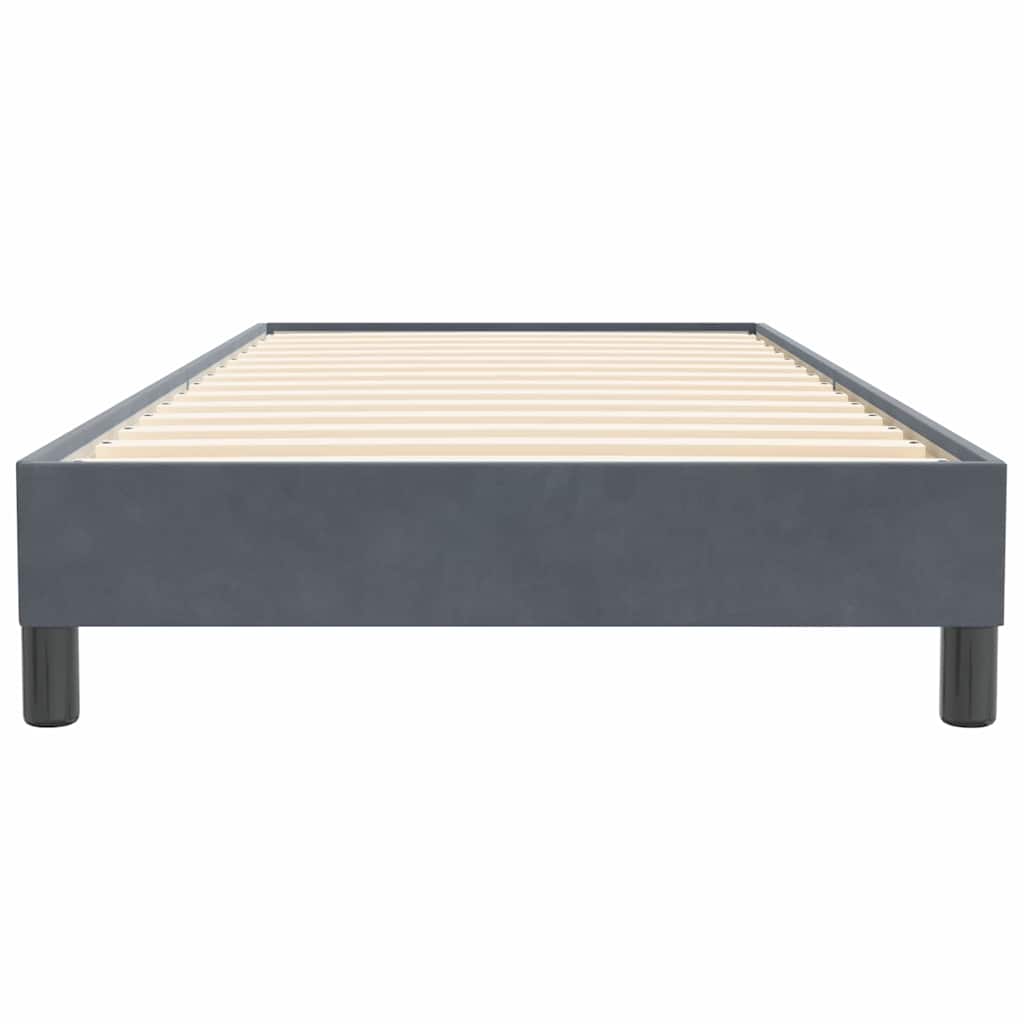Κρεβάτι Boxspring χωρίς Στρώμα Σκούρο Γκρι 80x220 εκ. Βελούδινο
