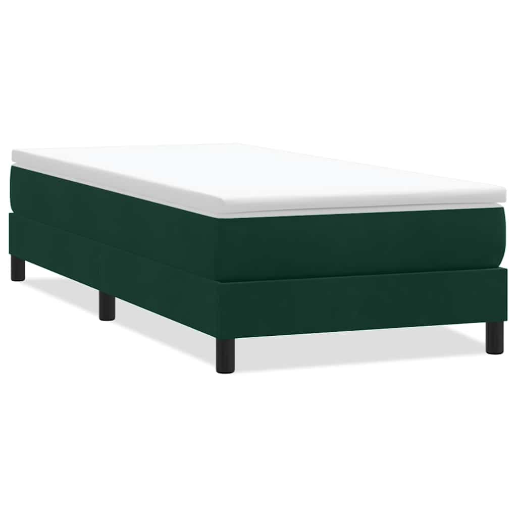 Box Spring κρεβάτι χωρίς στρώμα σκούρο πράσινο 80x220εκ - Pakobazaar