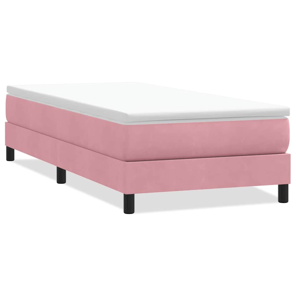 Κρεβάτι Boxspring χωρίς Στρώμα Ροζ 80x220 εκ. Βελούδινο