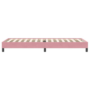 Κρεβάτι Boxspring χωρίς Στρώμα Ροζ 80x220 εκ. Βελούδινο