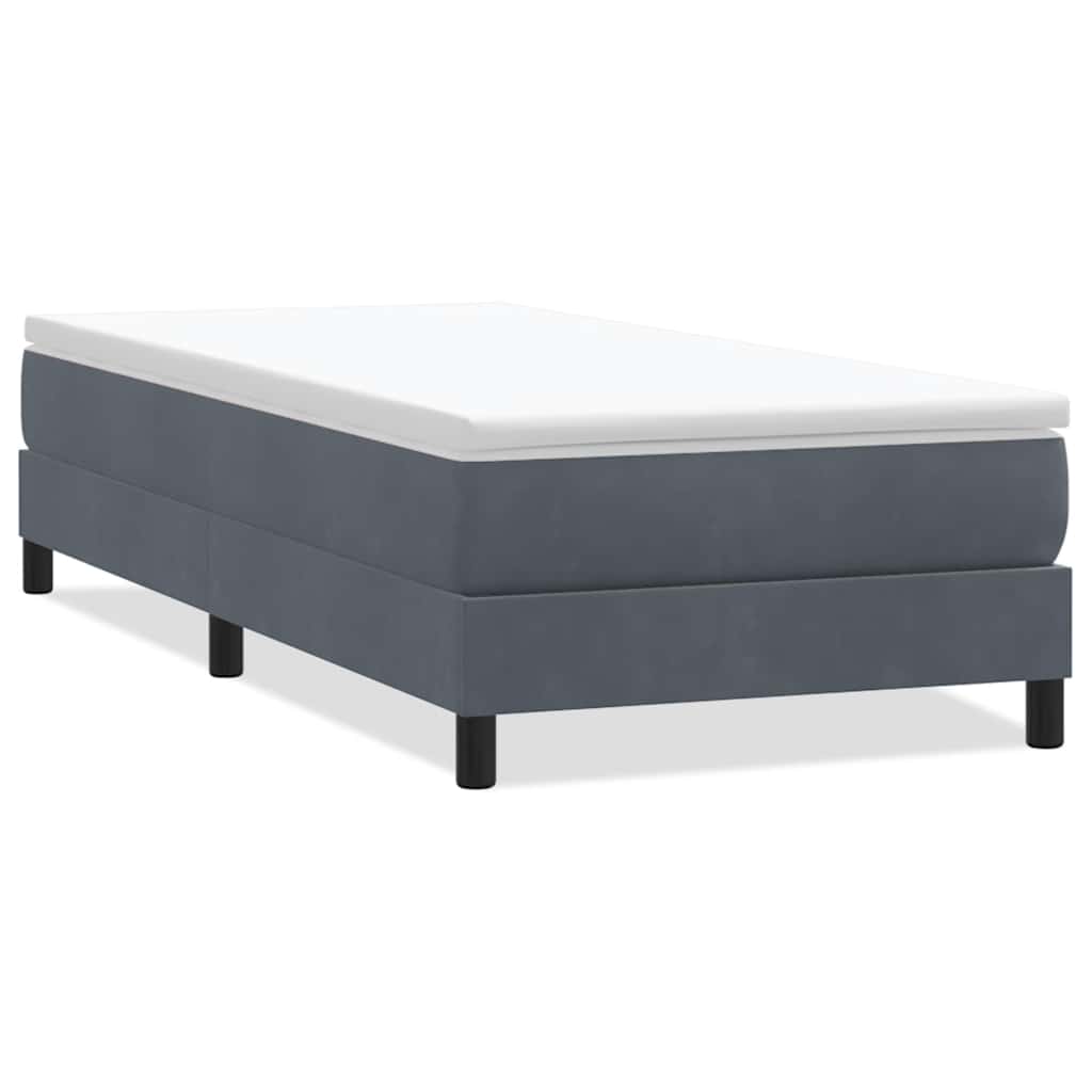 Κρεβάτι Boxspring χωρίς Στρώμα Σκούρο Γκρι 90x220 εκ. Βελούδινο