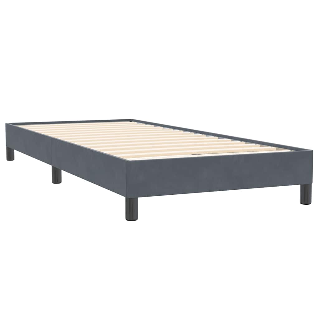 Κρεβάτι Boxspring χωρίς Στρώμα Σκούρο Γκρι 90x220 εκ. Βελούδινο