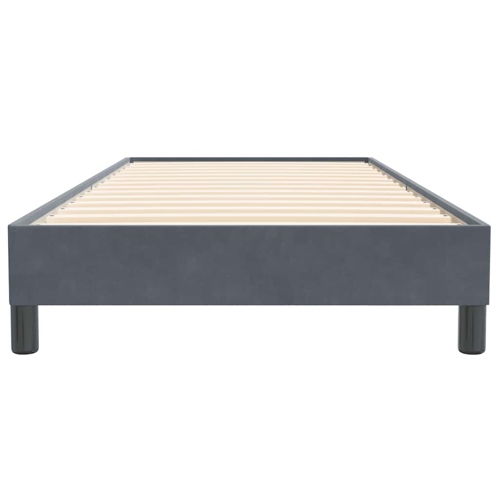 Κρεβάτι Boxspring χωρίς Στρώμα Σκούρο Γκρι 90x220 εκ. Βελούδινο
