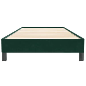 Box Spring κρεβάτι χωρίς στρώμα σκούρο πράσινο 90x220 cm