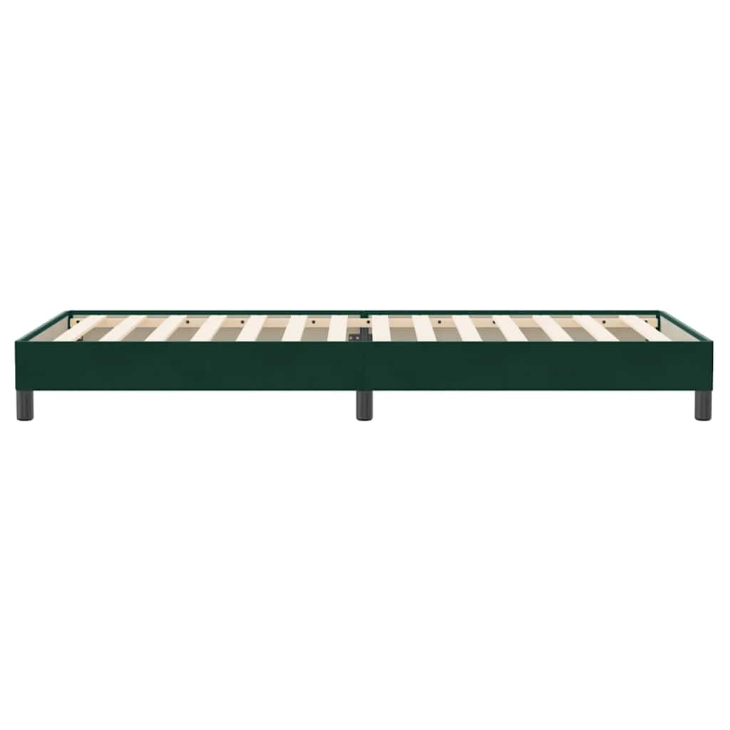 Box Spring κρεβάτι χωρίς στρώμα σκούρο πράσινο 90x220 cm