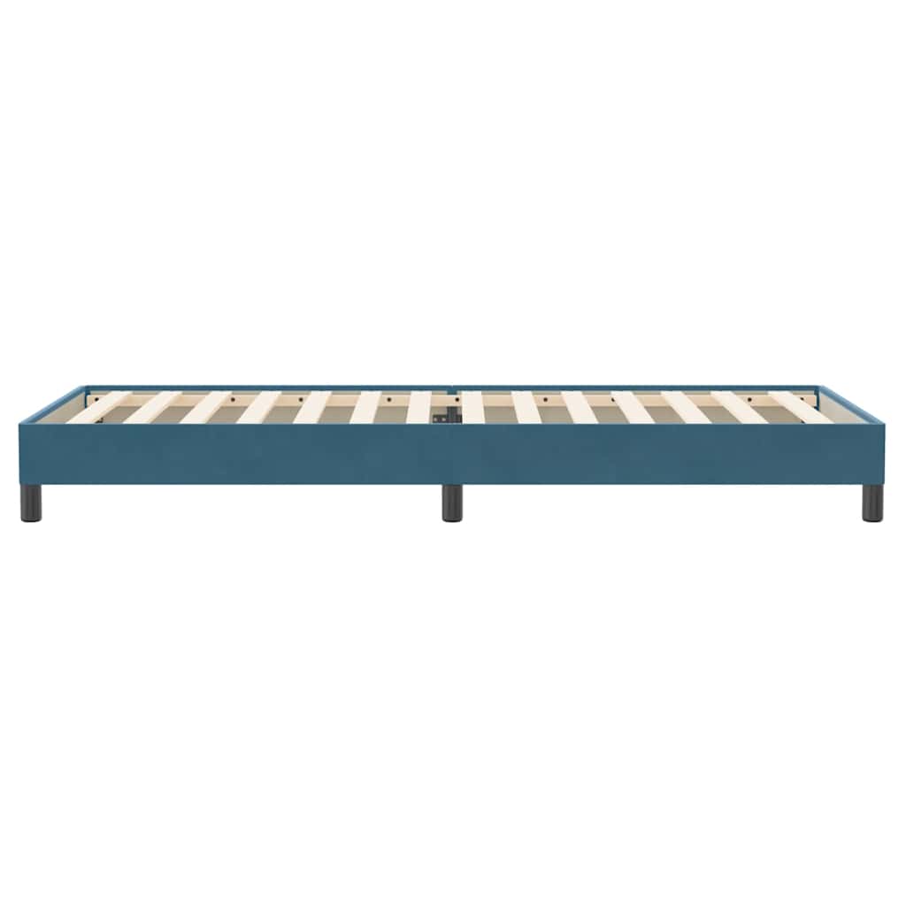 Κρεβάτι Boxspring χωρίς Στρώμα Σκούρο Μπλε 90x220 εκ. Βελούδινο - Pakobazaar