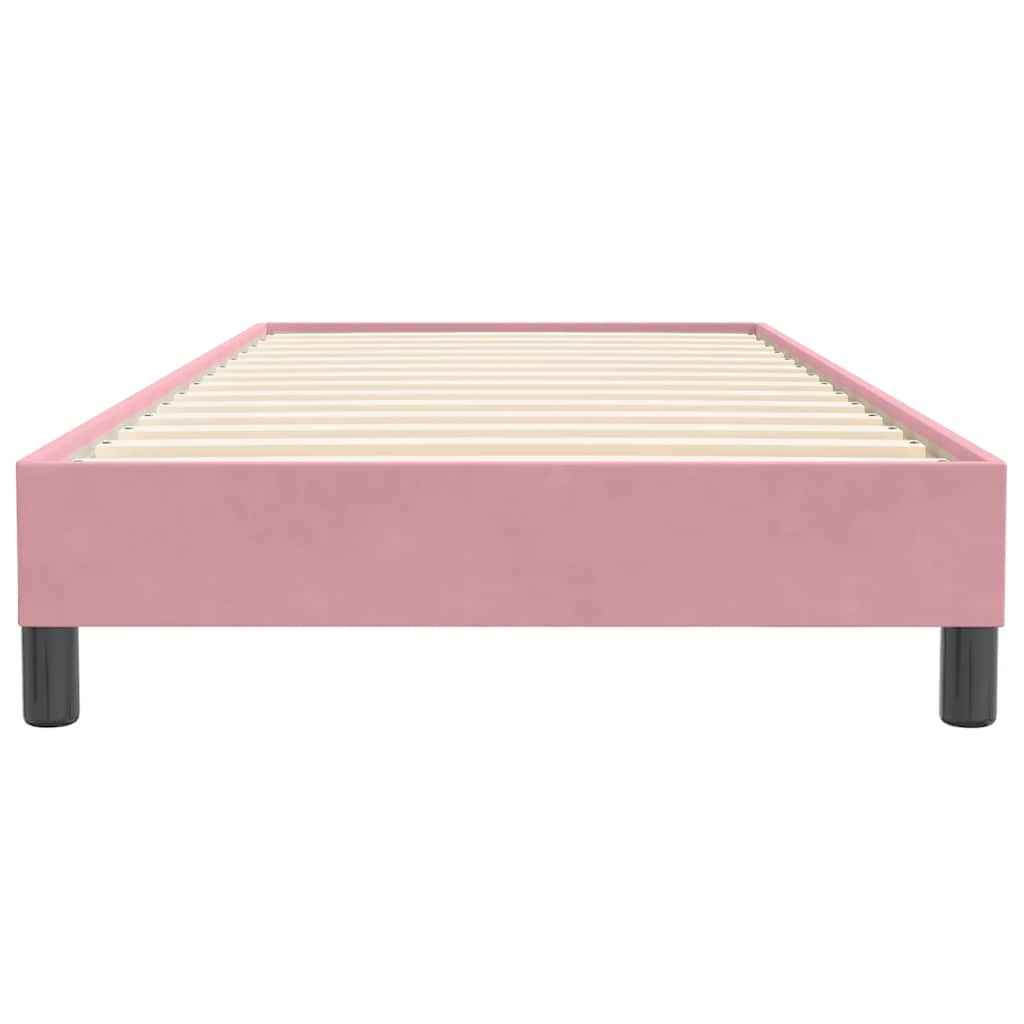 Κρεβάτι Boxspring χωρίς Στρώμα Ροζ 90x220 εκ. Βελούδινο