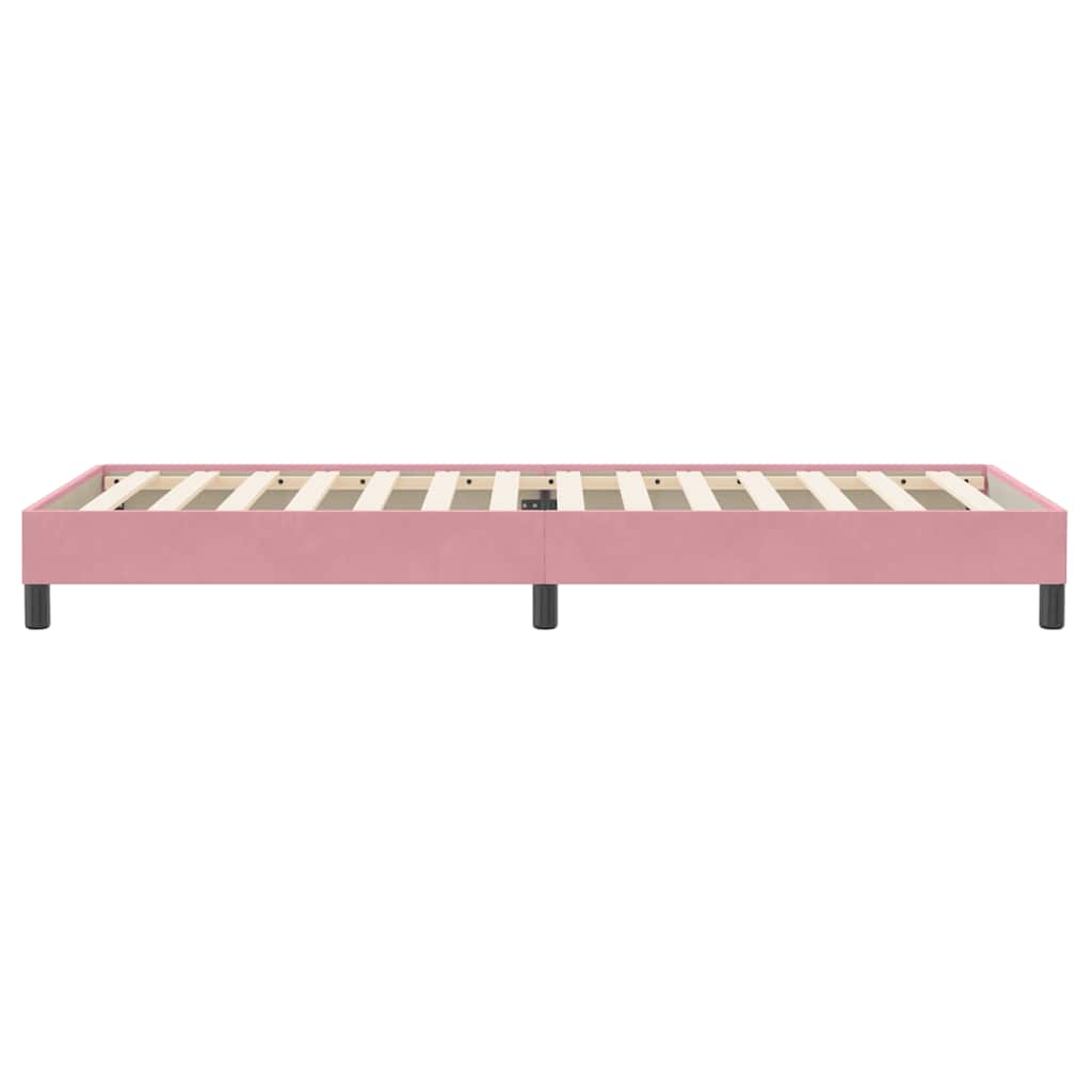 Κρεβάτι Boxspring χωρίς Στρώμα Ροζ 90x220 εκ. Βελούδινο