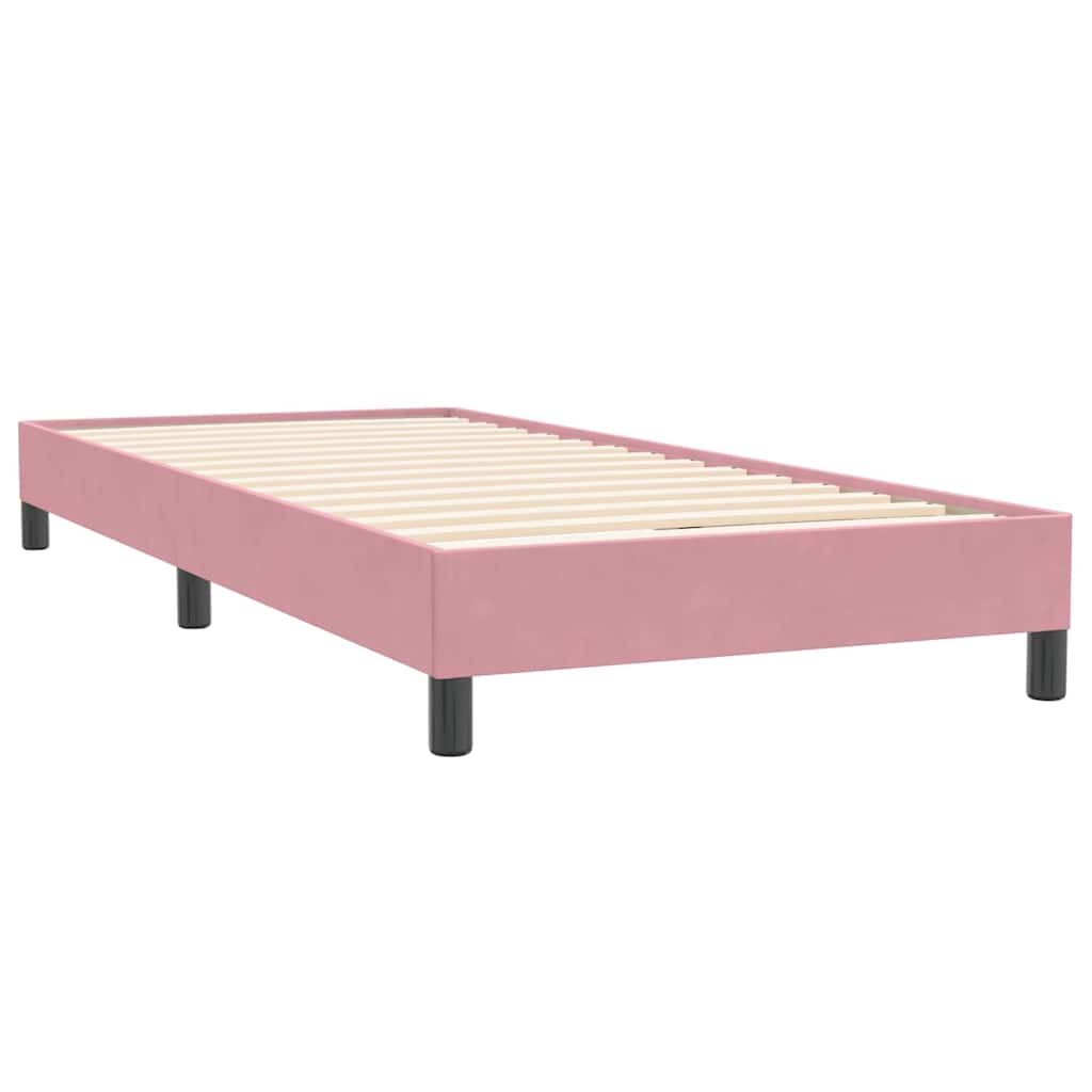 Κρεβάτι Boxspring χωρίς Στρώμα Ροζ 90x220 εκ. Βελούδινο