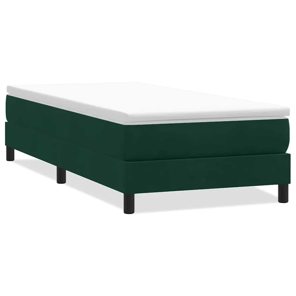 Box Spring κρεβάτι χωρίς στρώμα σκούρο πράσινο 100x220cm