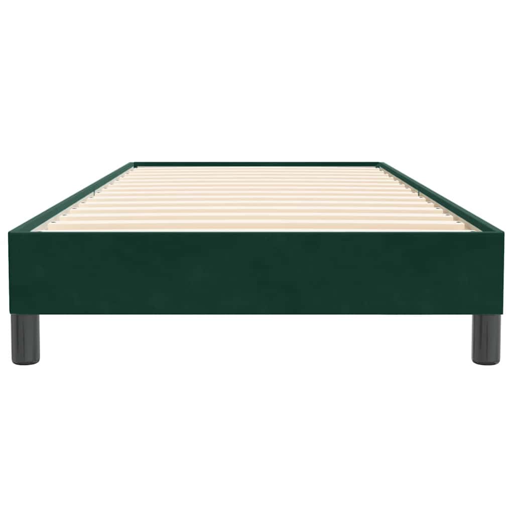 Box Spring κρεβάτι χωρίς στρώμα σκούρο πράσινο 100x220cm