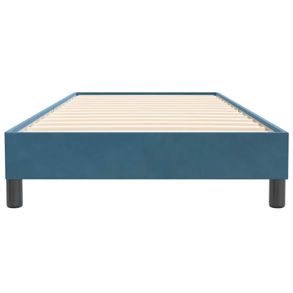 Box Spring κρεβάτι χωρίς στρώμα σκούρο μπλε 100x220cm Βελούδινο