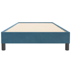 Box Spring κρεβάτι χωρίς στρώμα σκούρο μπλε 100x220cm Βελούδινο