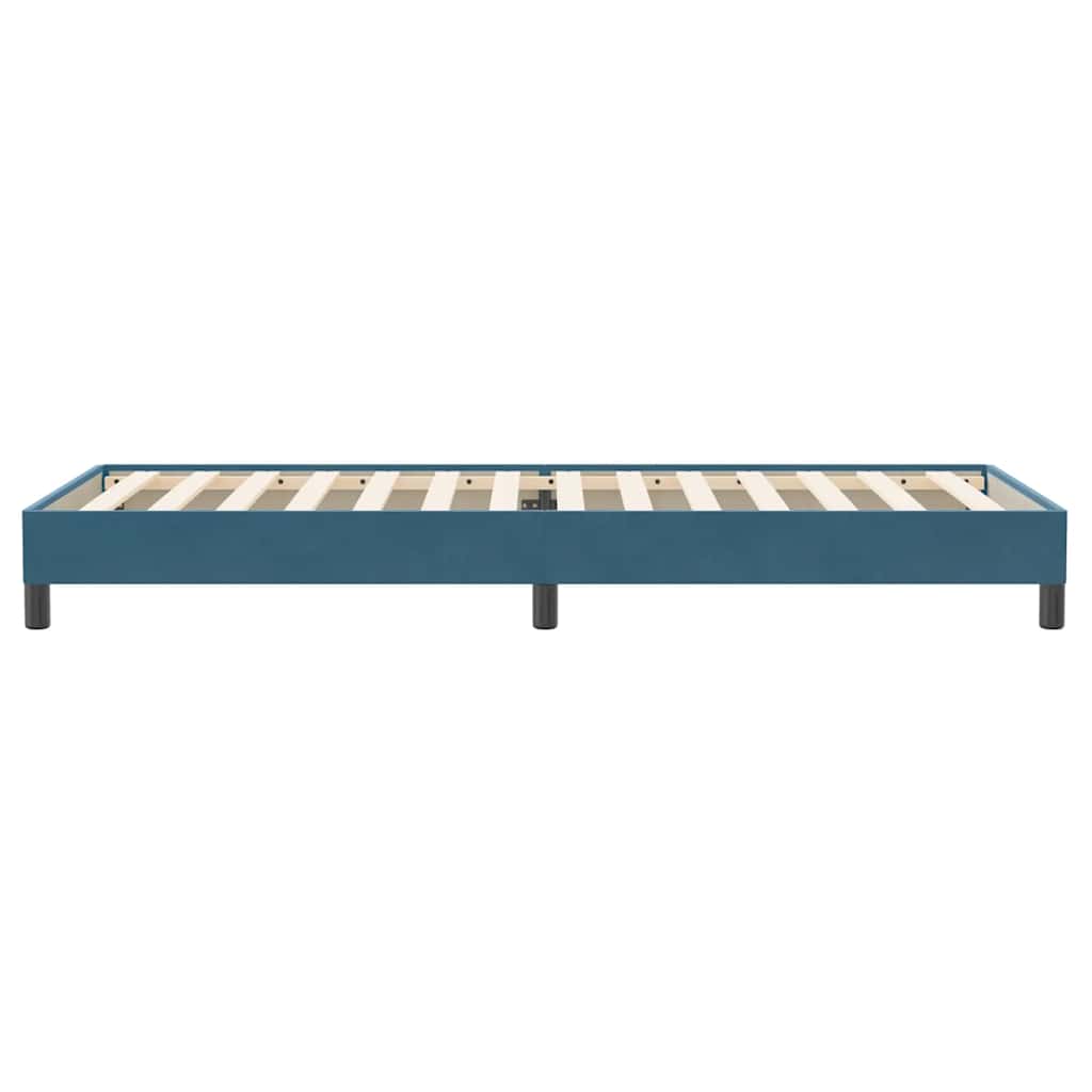 Box Spring κρεβάτι χωρίς στρώμα σκούρο μπλε 100x220cm Βελούδινο