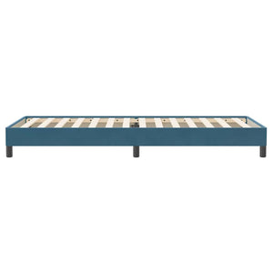 Box Spring κρεβάτι χωρίς στρώμα σκούρο μπλε 100x220cm Βελούδινο