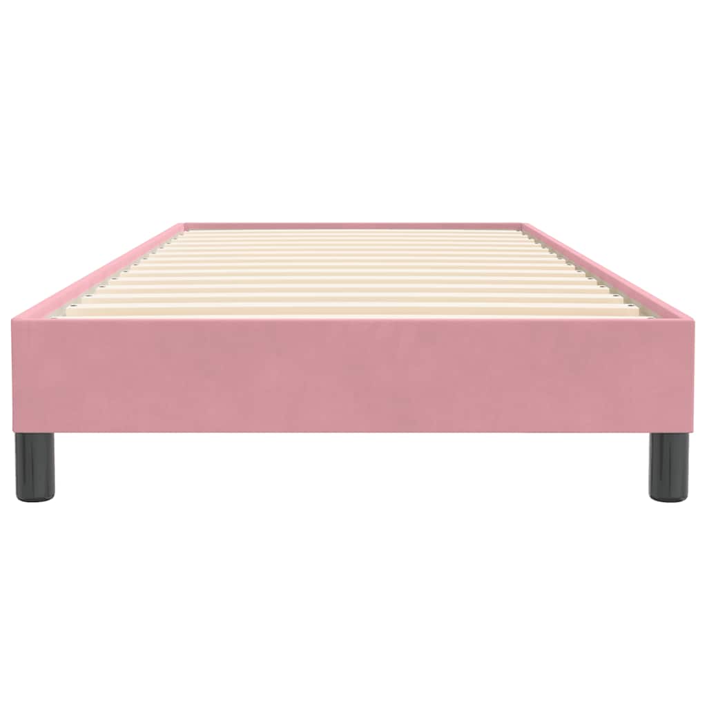 Box Spring κρεβάτι χωρίς στρώμα ροζ 100x220 cm Βελούδινο