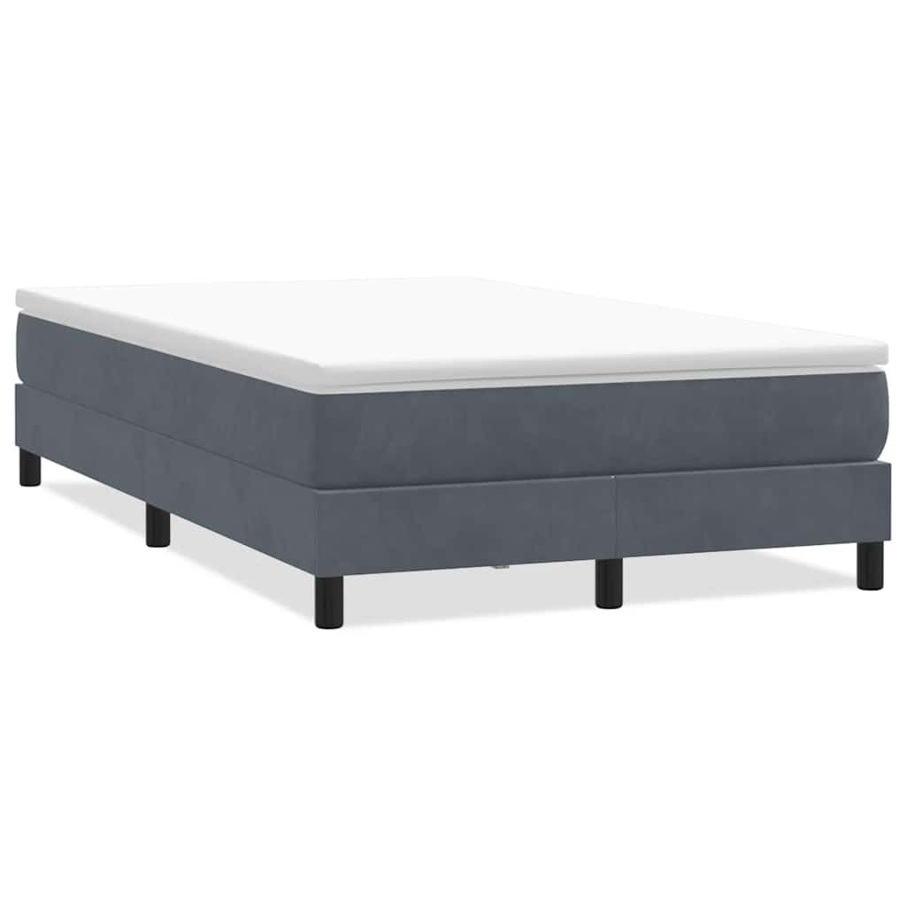 Box Spring Κρεβάτι χωρίς στρώμα Σκούρο γκρι 120x220cm Βελούδινο - Pakobazaar
