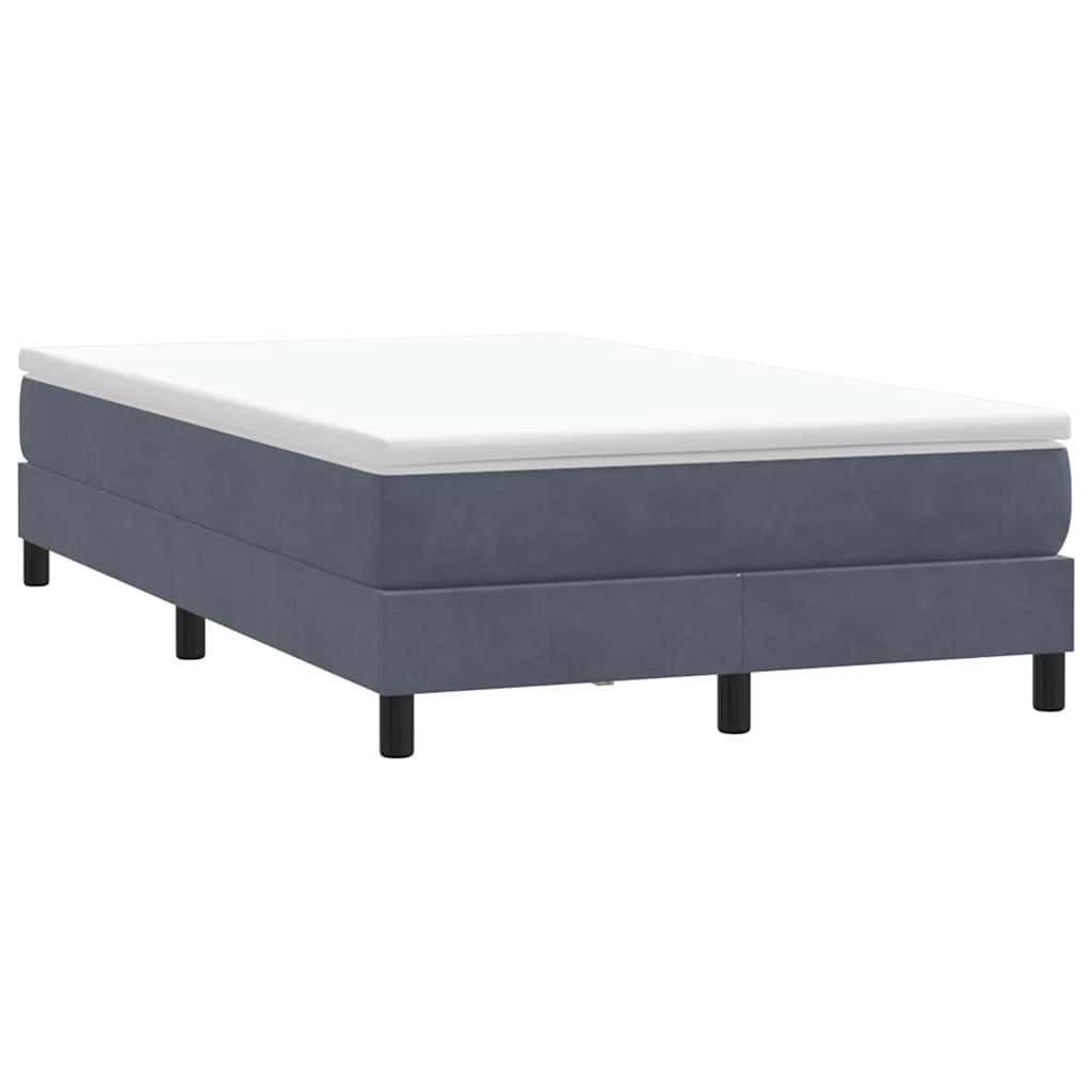 Box Spring Κρεβάτι χωρίς στρώμα Σκούρο γκρι 120x220cm Βελούδινο - Pakobazaar