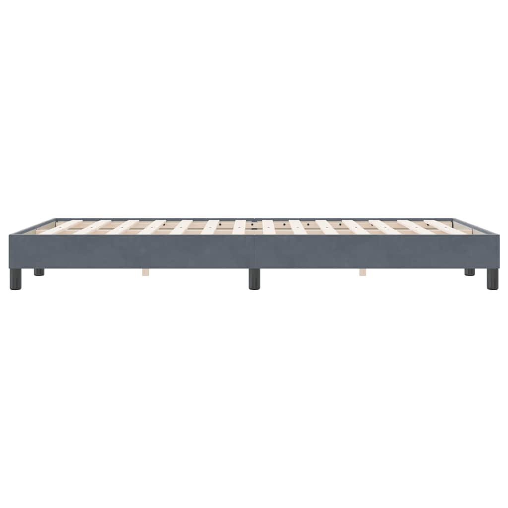 Box Spring Κρεβάτι χωρίς στρώμα Σκούρο γκρι 120x220cm Βελούδινο - Pakobazaar