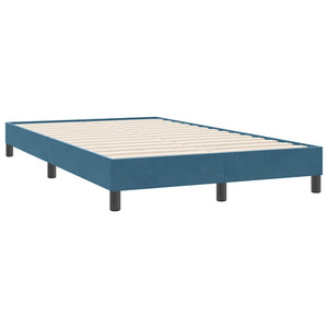 Box Spring κρεβάτι χωρίς στρώμα σκούρο μπλε 120x220cm Βελούδινο