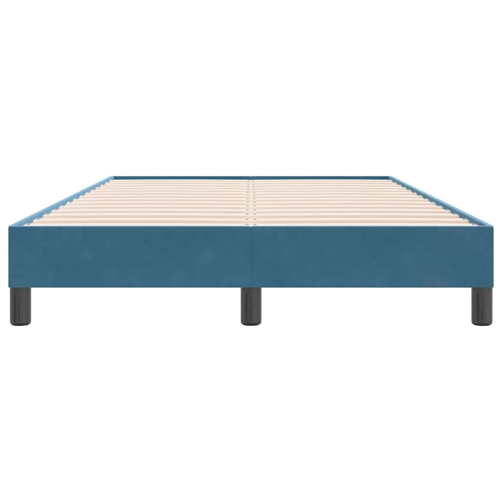 Box Spring κρεβάτι χωρίς στρώμα σκούρο μπλε 120x220cm Βελούδινο