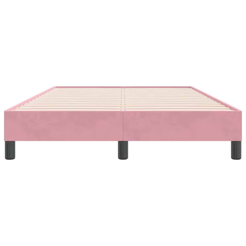 Box Spring κρεβάτι χωρίς στρώμα ροζ 120x220 cm Βελούδινο