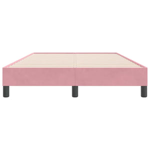 Box Spring κρεβάτι χωρίς στρώμα ροζ 120x220 cm Βελούδινο