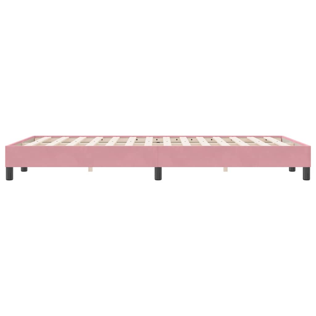 Box Spring κρεβάτι χωρίς στρώμα ροζ 120x220 cm Βελούδινο