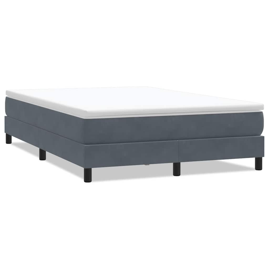 Box Spring Κρεβάτι χωρίς στρώμα Σκούρο γκρι 140x220cm Βελούδινο - Pakobazaar