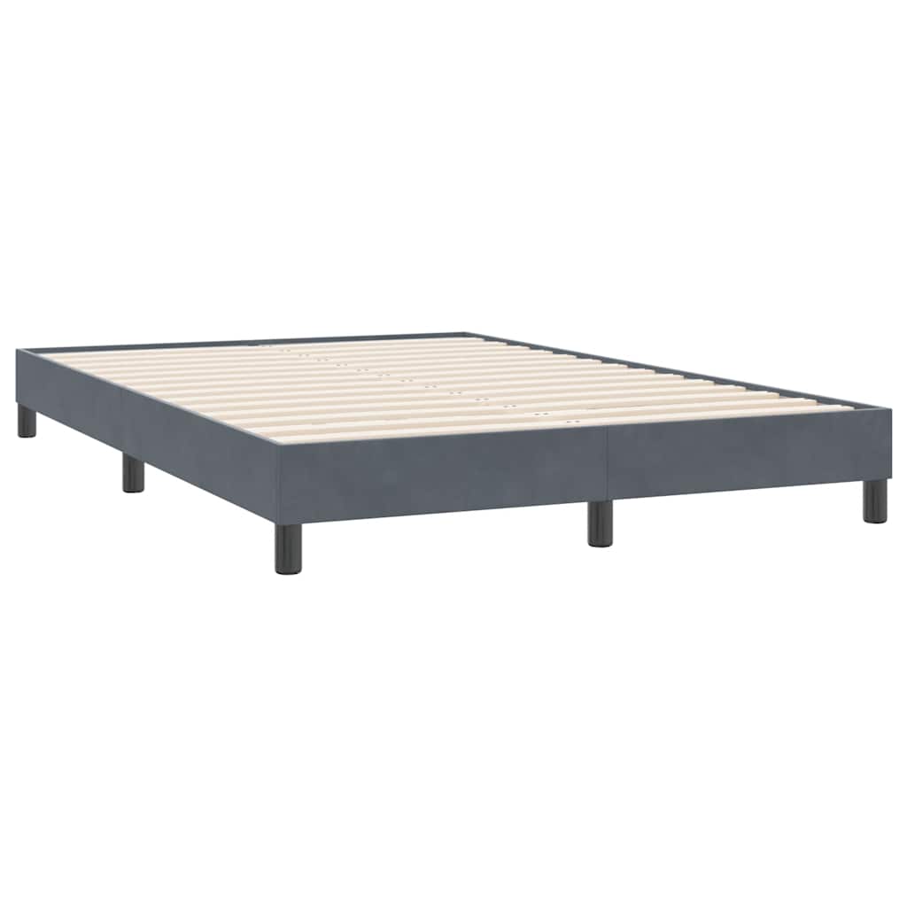 Box Spring Κρεβάτι χωρίς στρώμα Σκούρο γκρι 140x220cm Βελούδινο - Pakobazaar