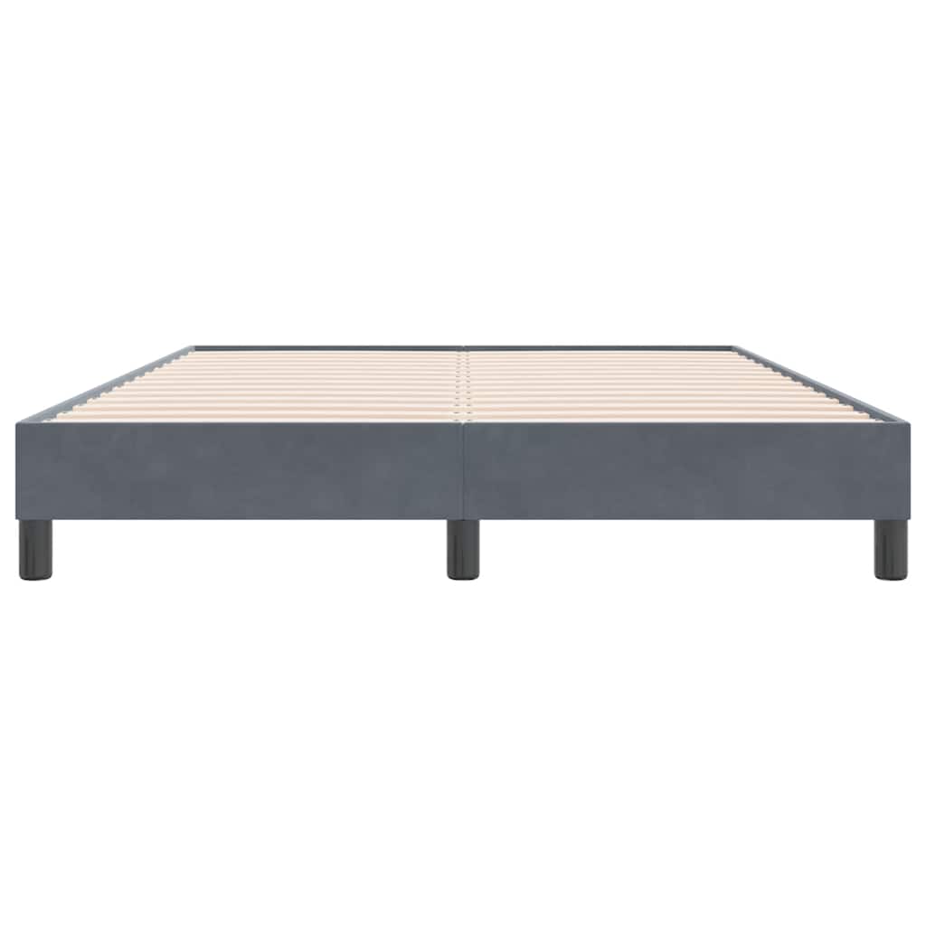 Box Spring Κρεβάτι χωρίς στρώμα Σκούρο γκρι 140x220cm Βελούδινο - Pakobazaar