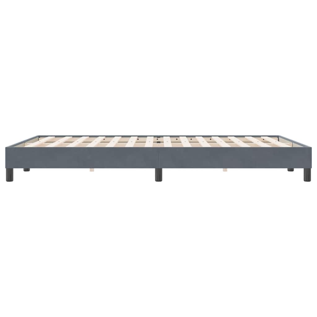 Box Spring Κρεβάτι χωρίς στρώμα Σκούρο γκρι 140x220cm Βελούδινο - Pakobazaar