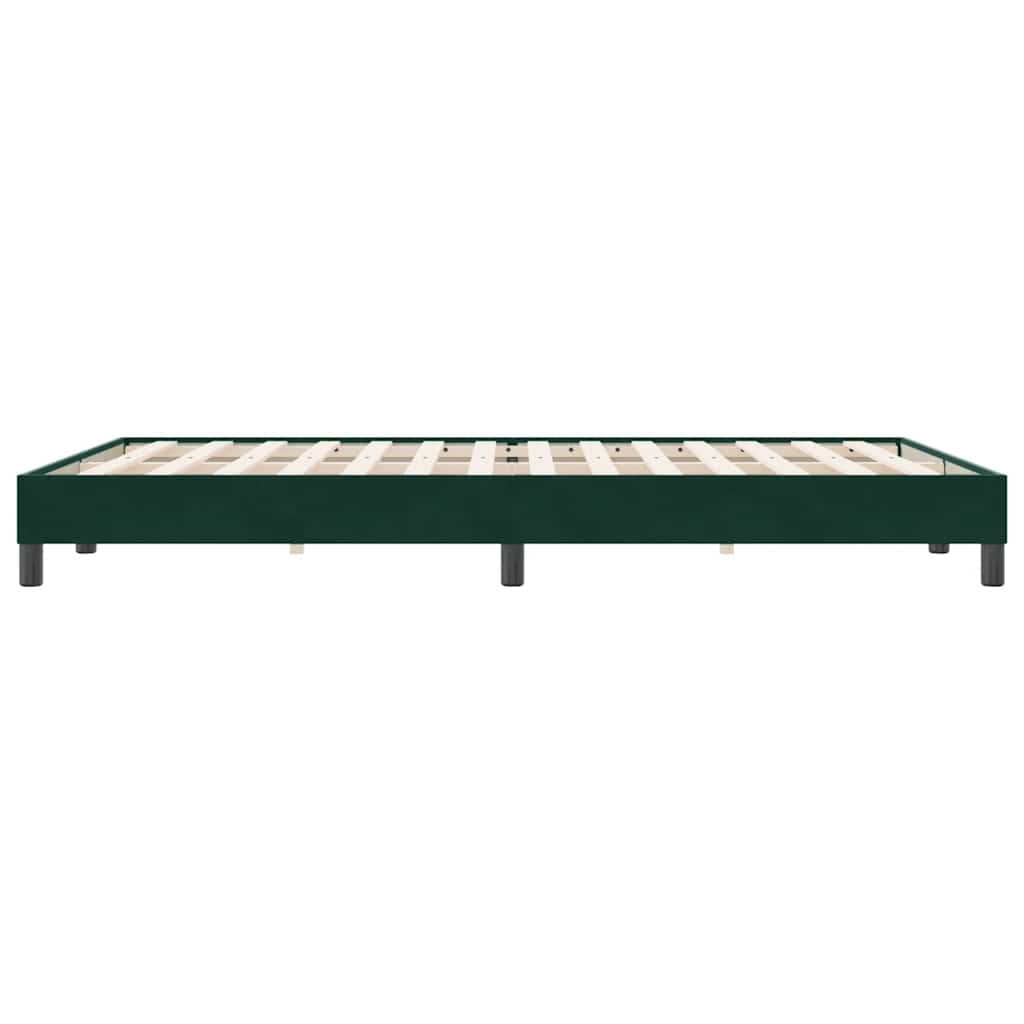 Box Spring Κρεβάτι χωρίς στρώμα Σκούρο πράσινο 140x220cm