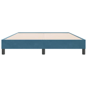 Box Spring κρεβάτι χωρίς στρώμα σκούρο μπλε 140x220cm Βελούδινο