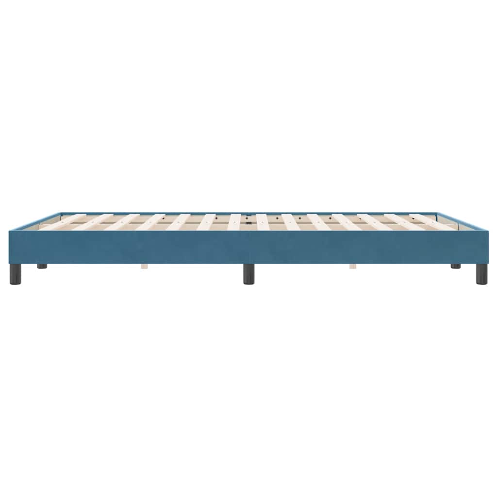 Box Spring κρεβάτι χωρίς στρώμα σκούρο μπλε 140x220cm Βελούδινο