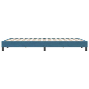 Box Spring κρεβάτι χωρίς στρώμα σκούρο μπλε 140x220cm Βελούδινο