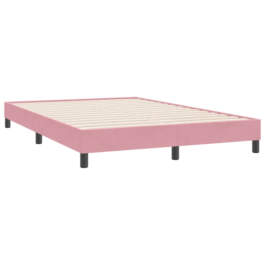 Box Spring κρεβάτι χωρίς στρώμα ροζ 140x220 cm Βελούδινο