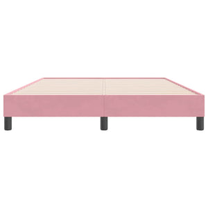 Box Spring κρεβάτι χωρίς στρώμα ροζ 140x220 cm Βελούδινο
