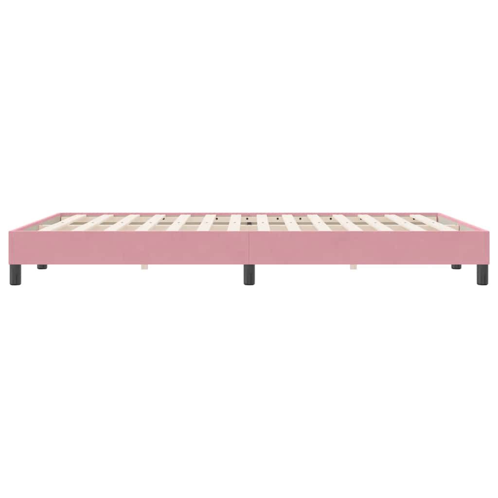 Box Spring κρεβάτι χωρίς στρώμα ροζ 140x220 cm Βελούδινο