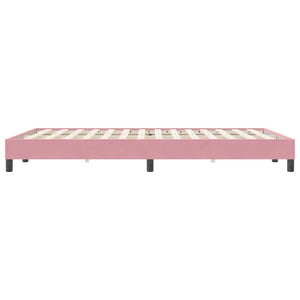 Box Spring κρεβάτι χωρίς στρώμα ροζ 140x220 cm Βελούδινο