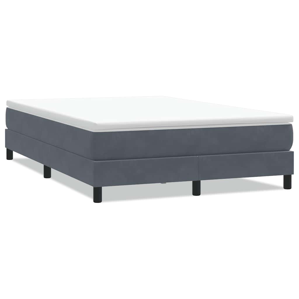 Box Spring Κρεβάτι χωρίς στρώμα Σκούρο γκρι 160x220cm Βελούδινο