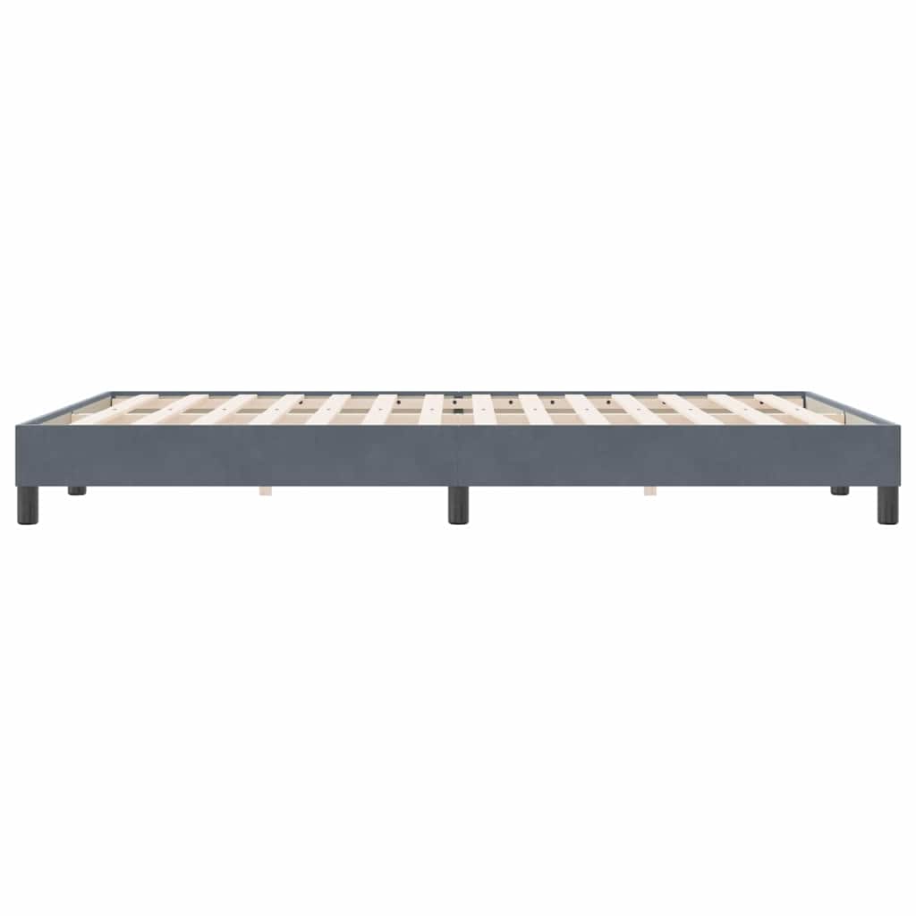 Box Spring Κρεβάτι χωρίς στρώμα Σκούρο γκρι 160x220cm Βελούδινο