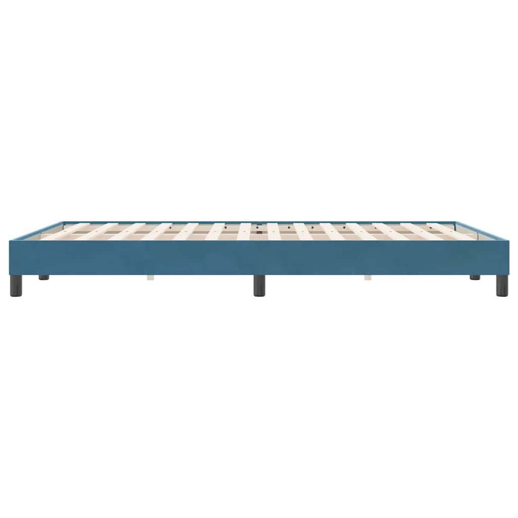 Box Spring κρεβάτι χωρίς στρώμα σκούρο μπλε 160x220cm Βελούδινο