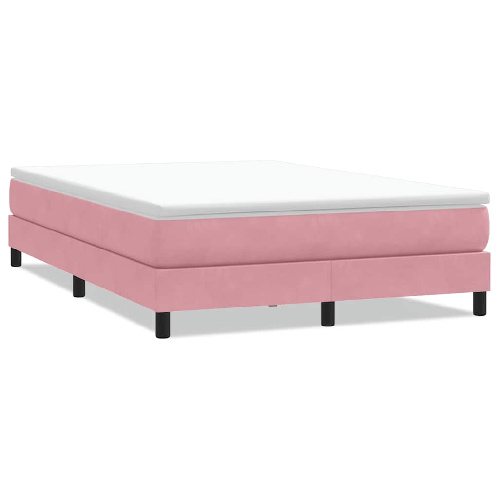 Box Spring κρεβάτι χωρίς στρώμα ροζ 160x220 cm Βελούδινο